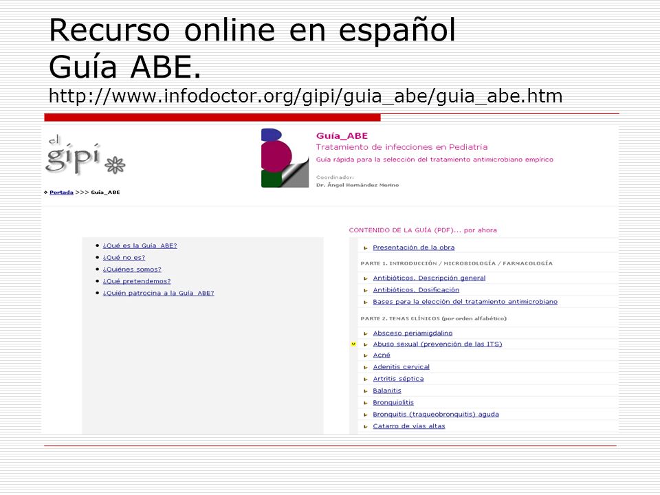 Recurso online en español Guía ABE.   infodoctor