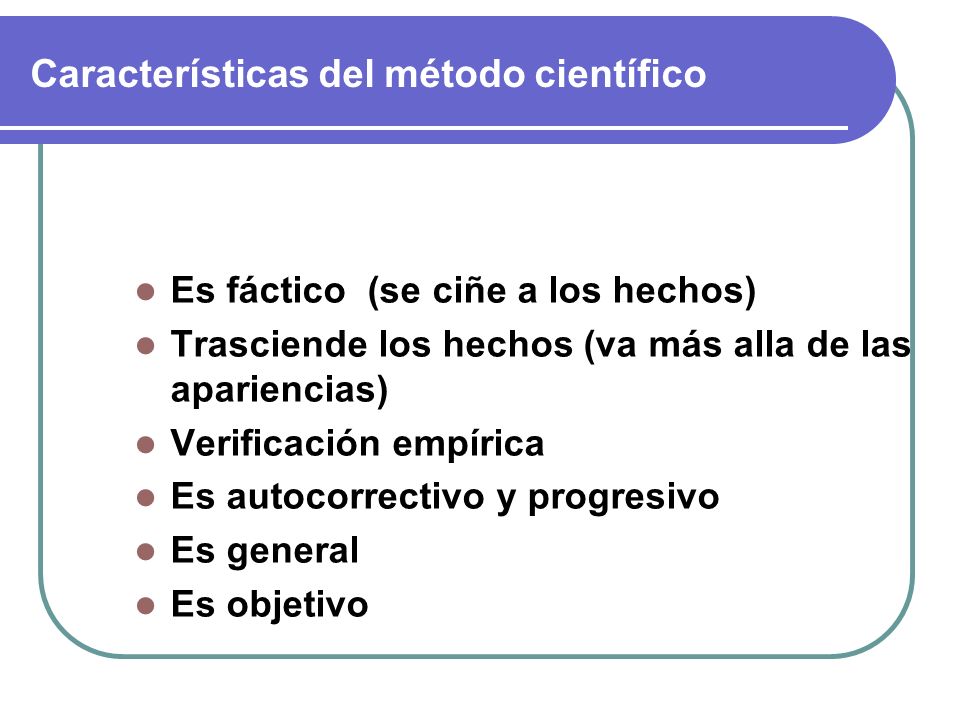 Características del método científico