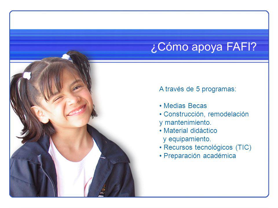 ¿Cómo apoya FAFI A través de 5 programas: Medias Becas