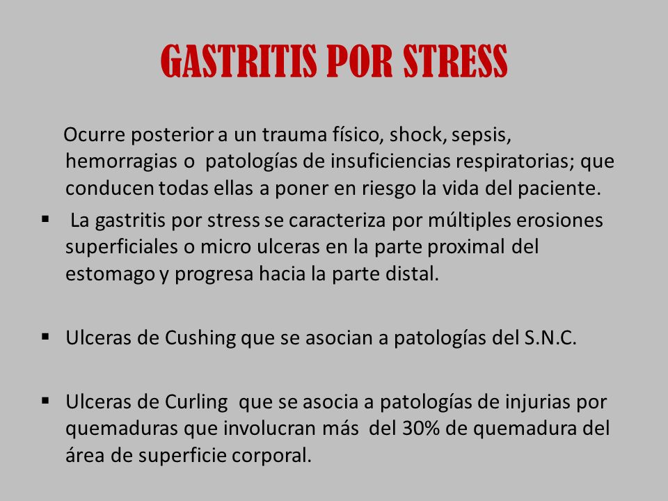 GASTRITIS POR STRESS
