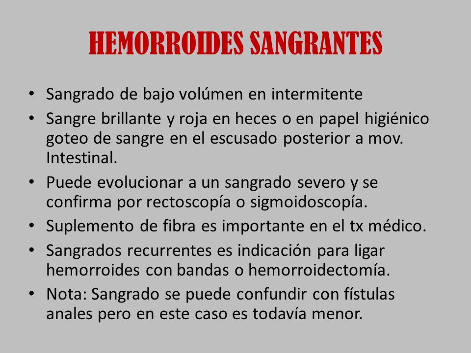 HEMORROIDES SANGRANTES