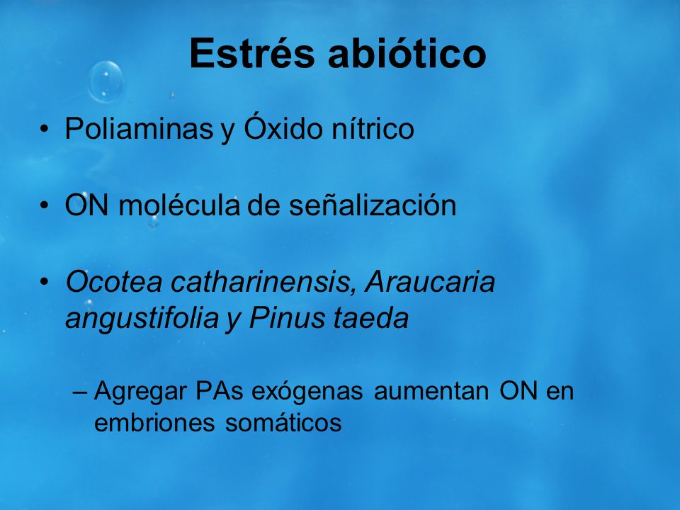 Estrés abiótico Poliaminas y Óxido nítrico ON molécula de señalización