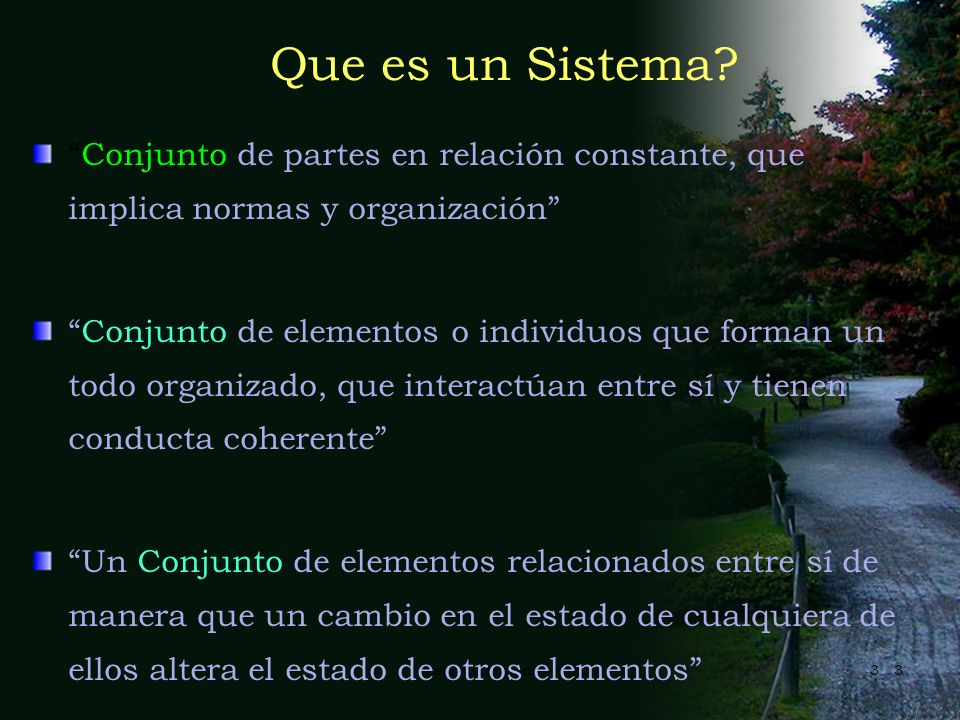 Que es un Sistema Conjunto de partes en relación constante, que implica normas y organización