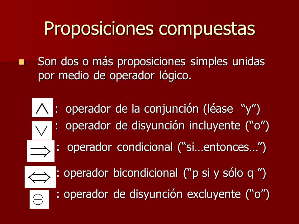 Proposiciones compuestas