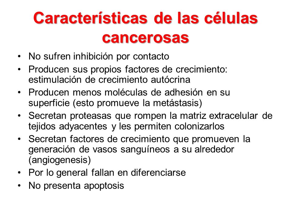 Características de las células cancerosas