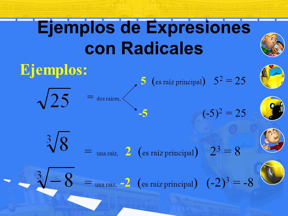 Ejemplos de Expresiones con Radicales