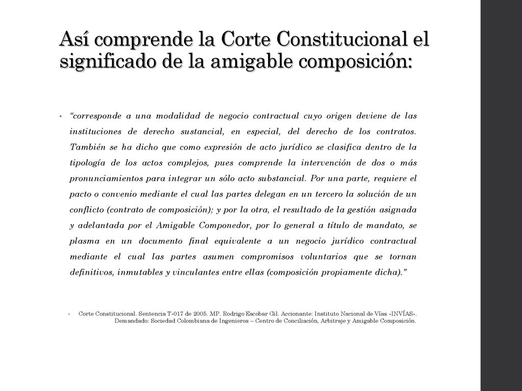 Así comprende la Corte Constitucional el significado de la amigable composición:
