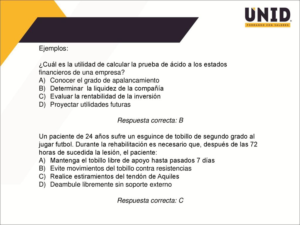 Ejemplos: ¿Cuál es la utilidad de calcular la prueba de ácido a los estados financieros de una empresa