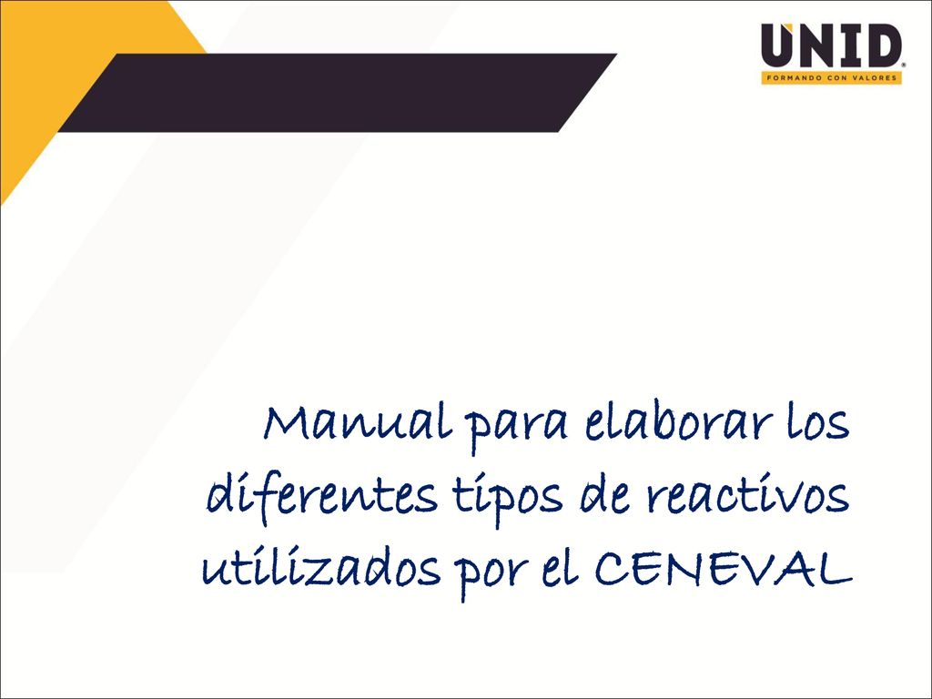 Manual para elaborar los diferentes tipos de reactivos utilizados por el CENEVAL