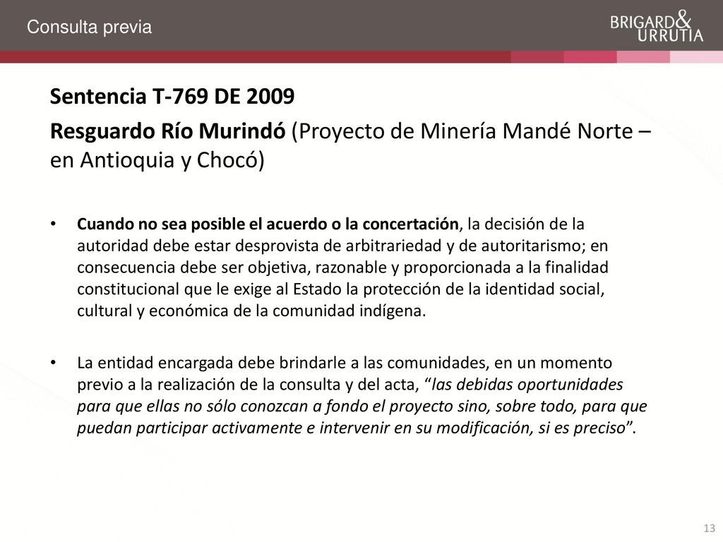Consulta previa Sentencia T-769 DE Resguardo Río Murindó (Proyecto de Minería Mandé Norte – en Antioquia y Chocó)
