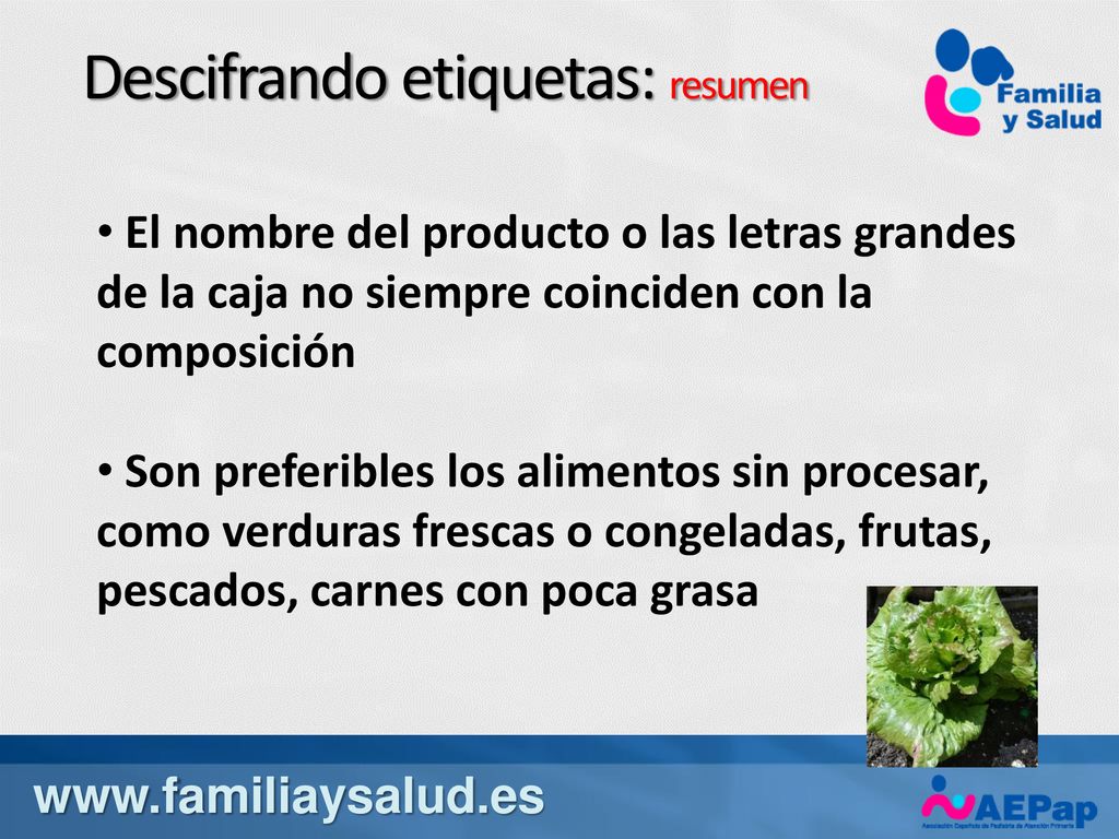 Descifrando etiquetas: resumen