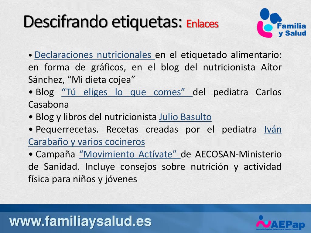 Descifrando etiquetas: Enlaces