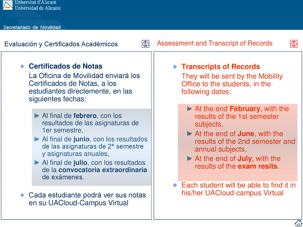 Cada estudiante podrá ver sus notas en su UACloud-Campus Virtual