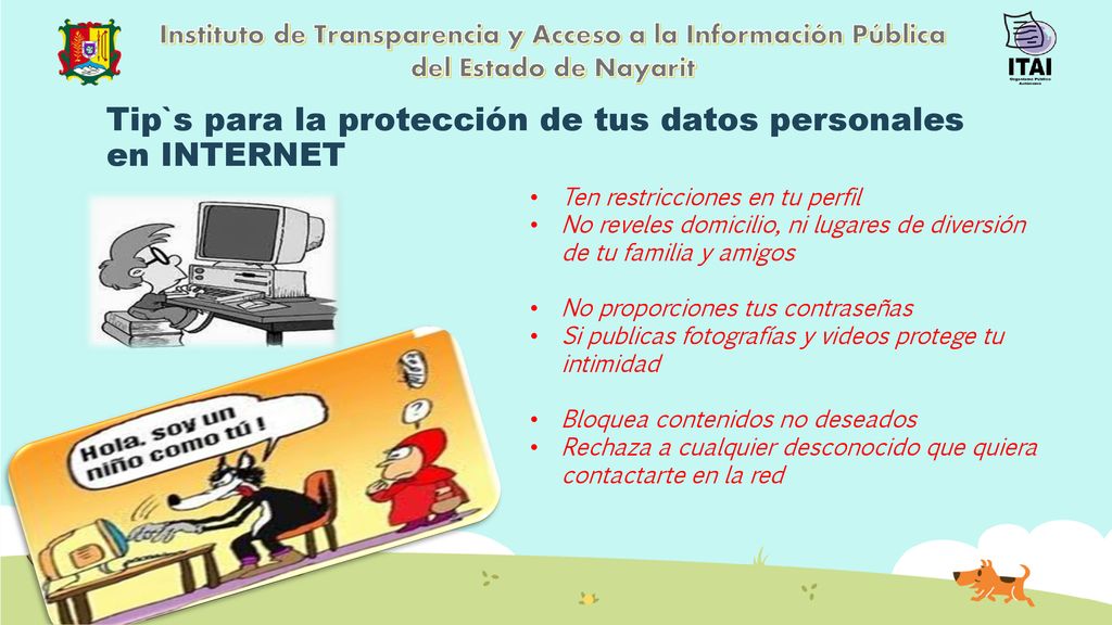 Tip`s para la protección de tus datos personales en INTERNET