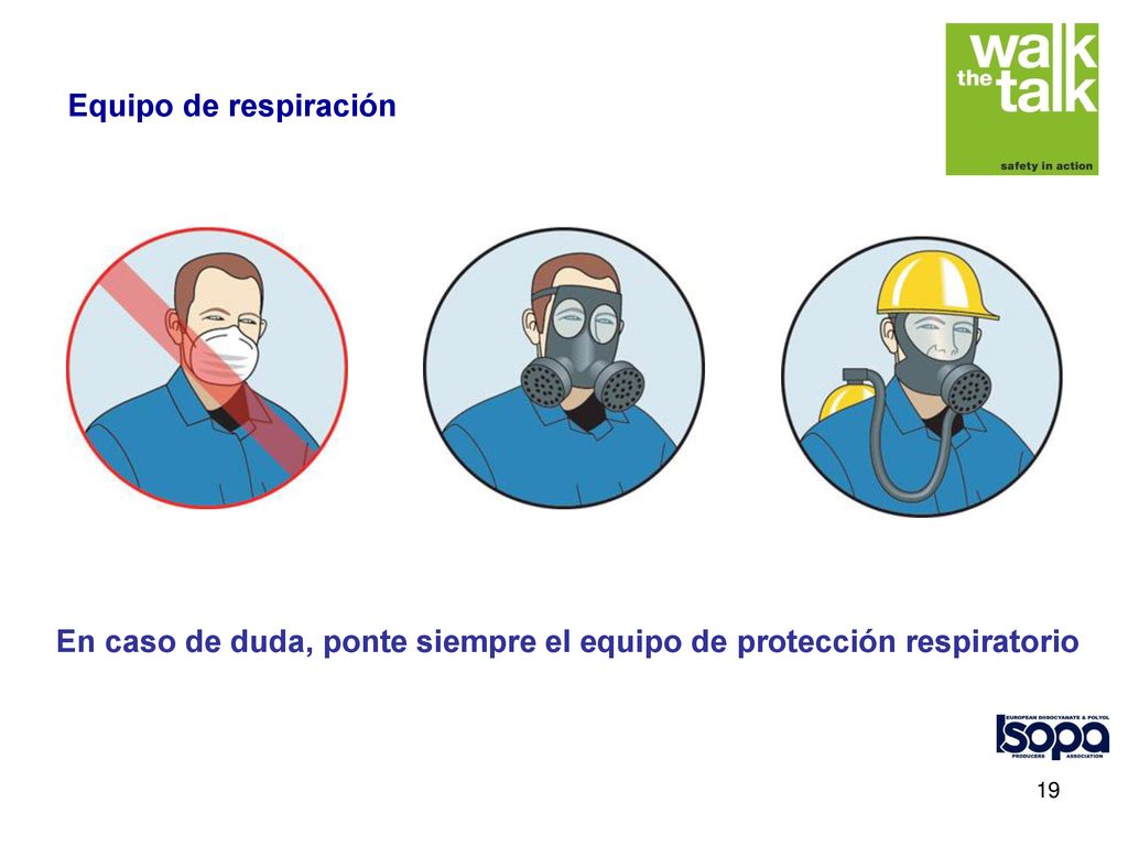 En caso de duda, ponte siempre el equipo de protección respiratorio