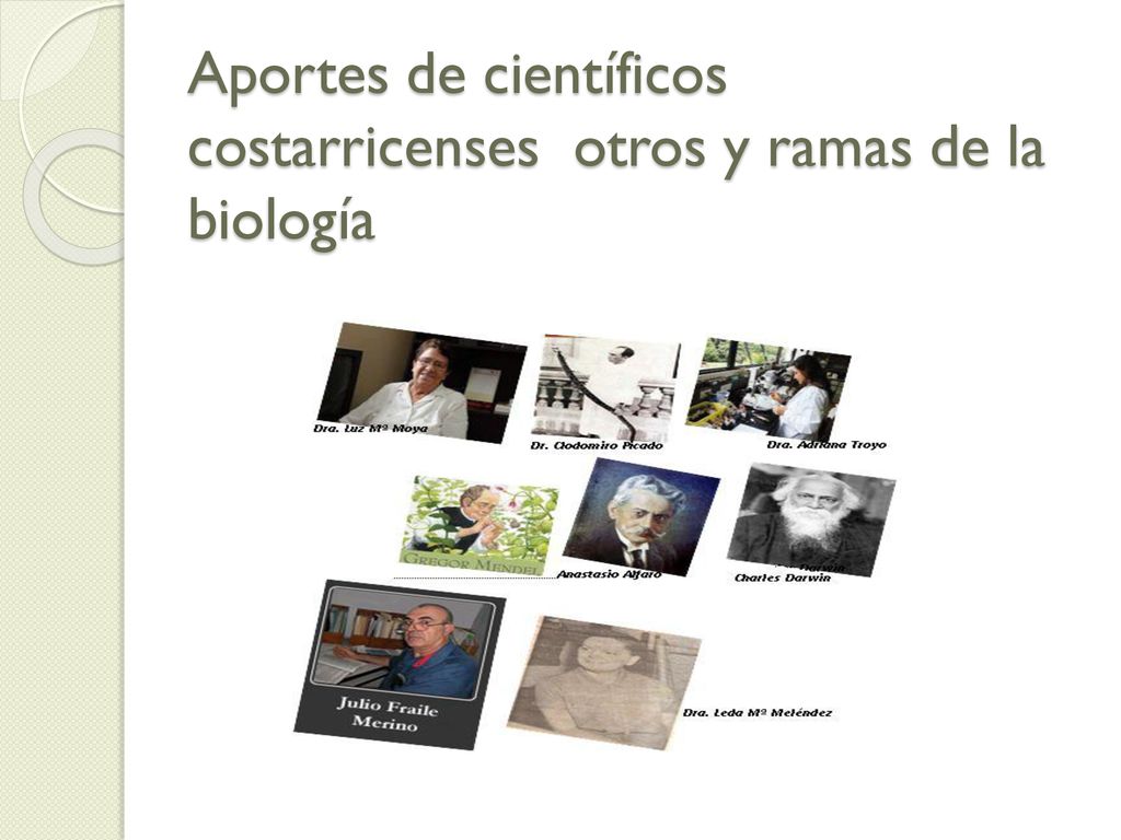 Aportes De Cientificos Costarricenses Otros Y Ramas De La Biologia