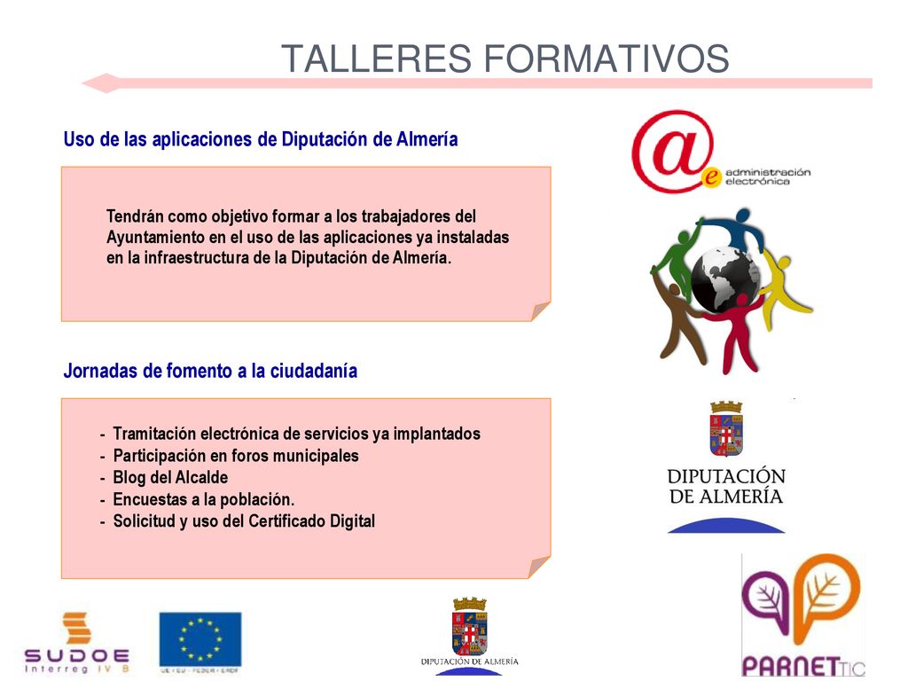 TALLERES FORMATIVOS Uso de las aplicaciones de Diputación de Almería