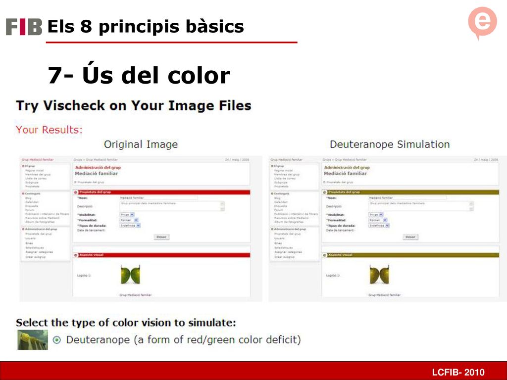 Els 8 principis bàsics 7- Ús del color