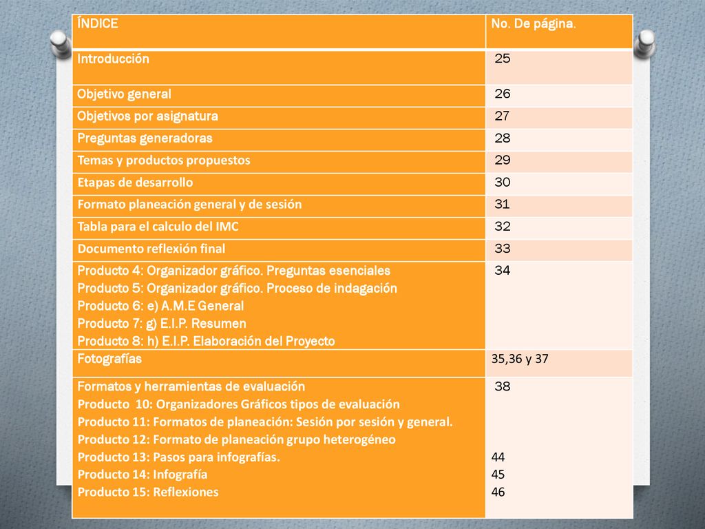 ÍNDICE No. De página. Introducción. 25. Objetivo general. 26. Objetivos por asignatura. 27.