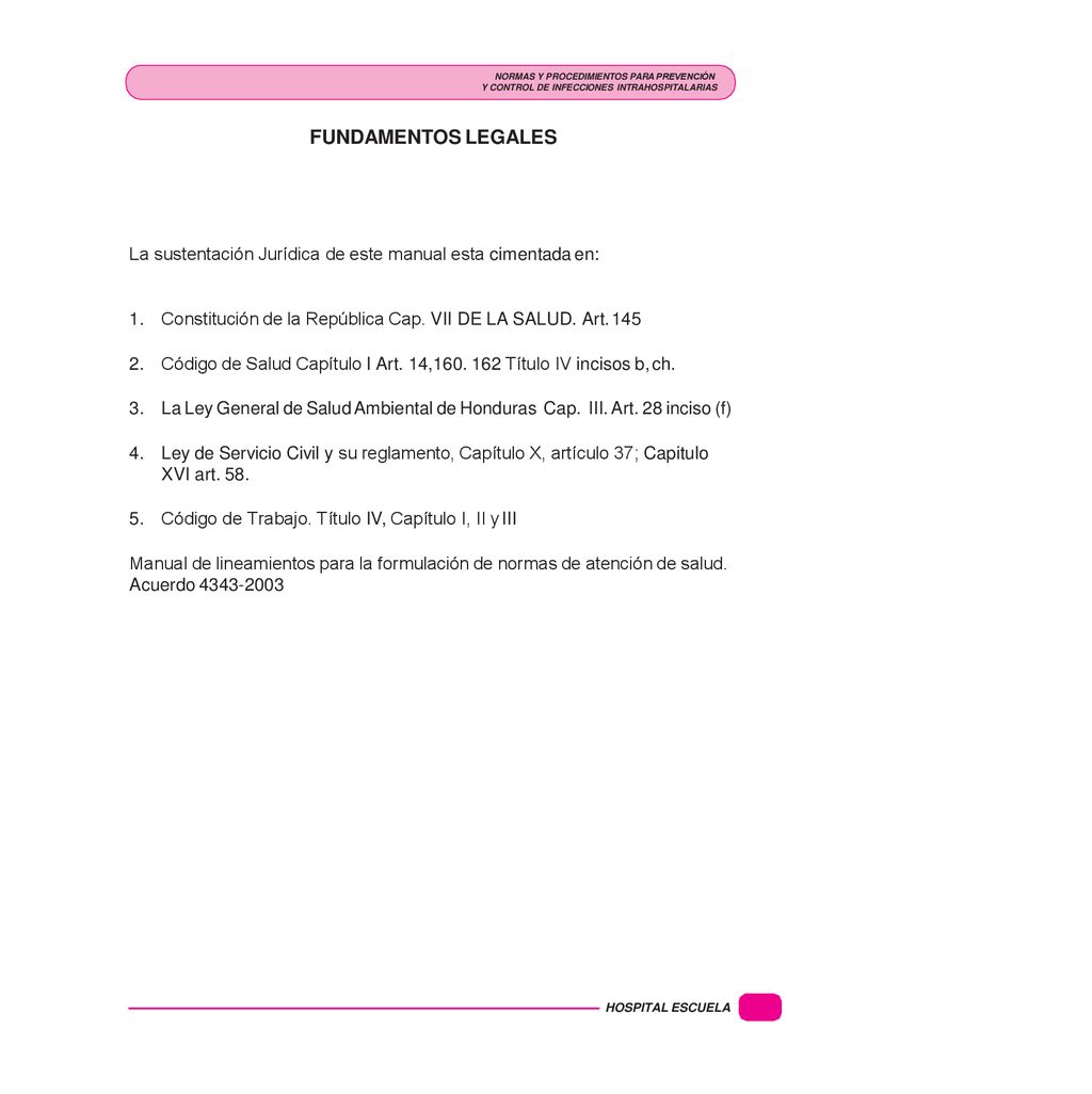 NORMAS Y PROCEDIMIENTOS PARA PREVENCIÓN Y CONTROL DE INFECCIONES INTRAHOSPITALARIAS