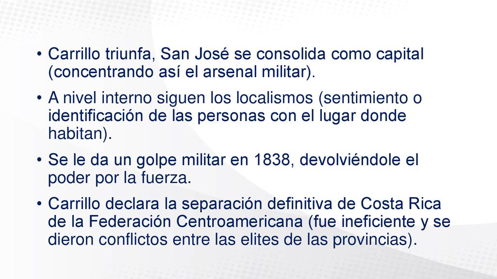 Carrillo triunfa, San José se consolida como capital (concentrando así el arsenal militar).