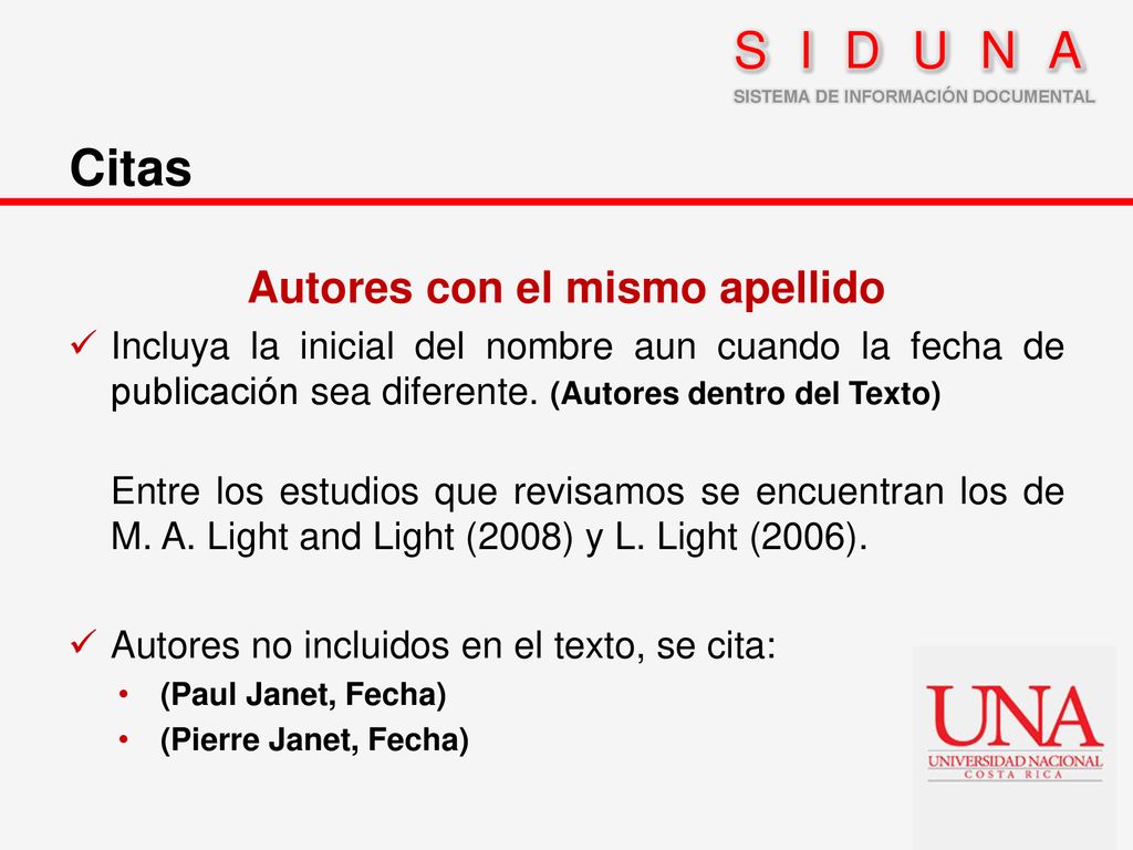 SISTEMA DE INFORMACIÓN DOCUMENTAL Autores con el mismo apellido