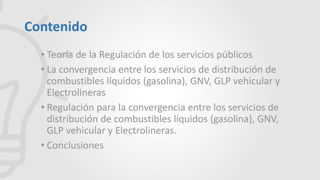 Contenido Teoría de la Regulación de los servicios públicos