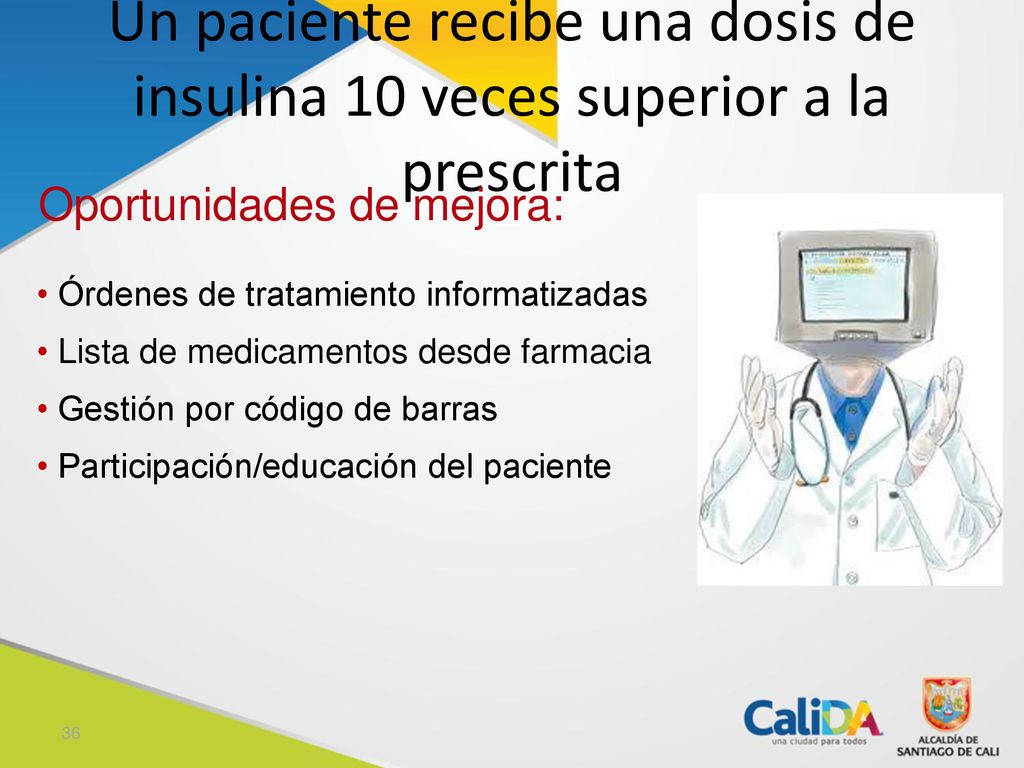 Un paciente recibe una dosis de insulina 10 veces superior a la prescrita