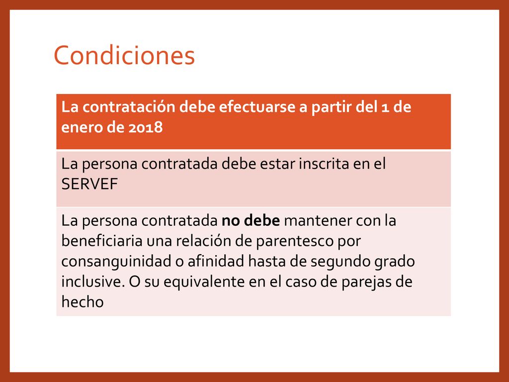 Condiciones La contratación debe efectuarse a partir del 1 de enero de La persona contratada debe estar inscrita en el SERVEF.