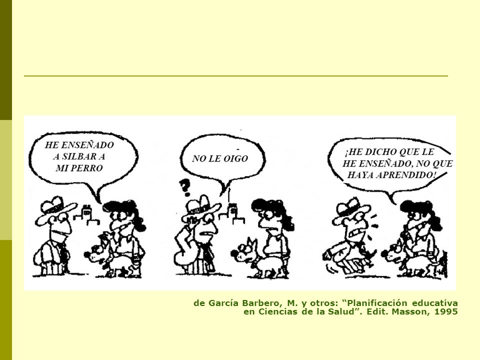 de García Barbero, M. y otros: Planificación educativa en Ciencias de la Salud . Edit. Masson, 1995