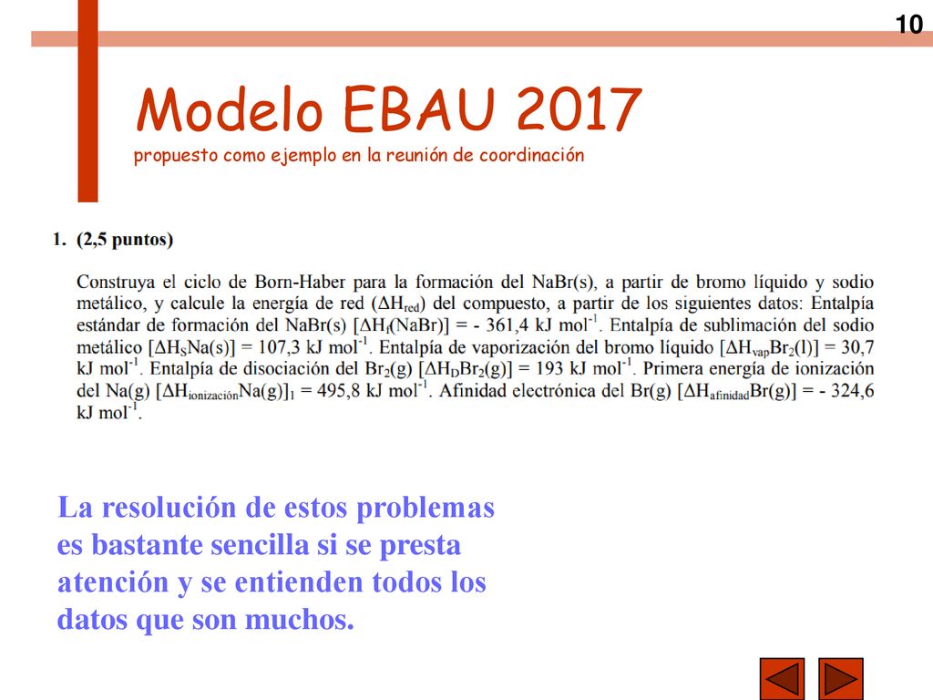 Modelo EBAU 2017 propuesto como ejemplo en la reunión de coordinación