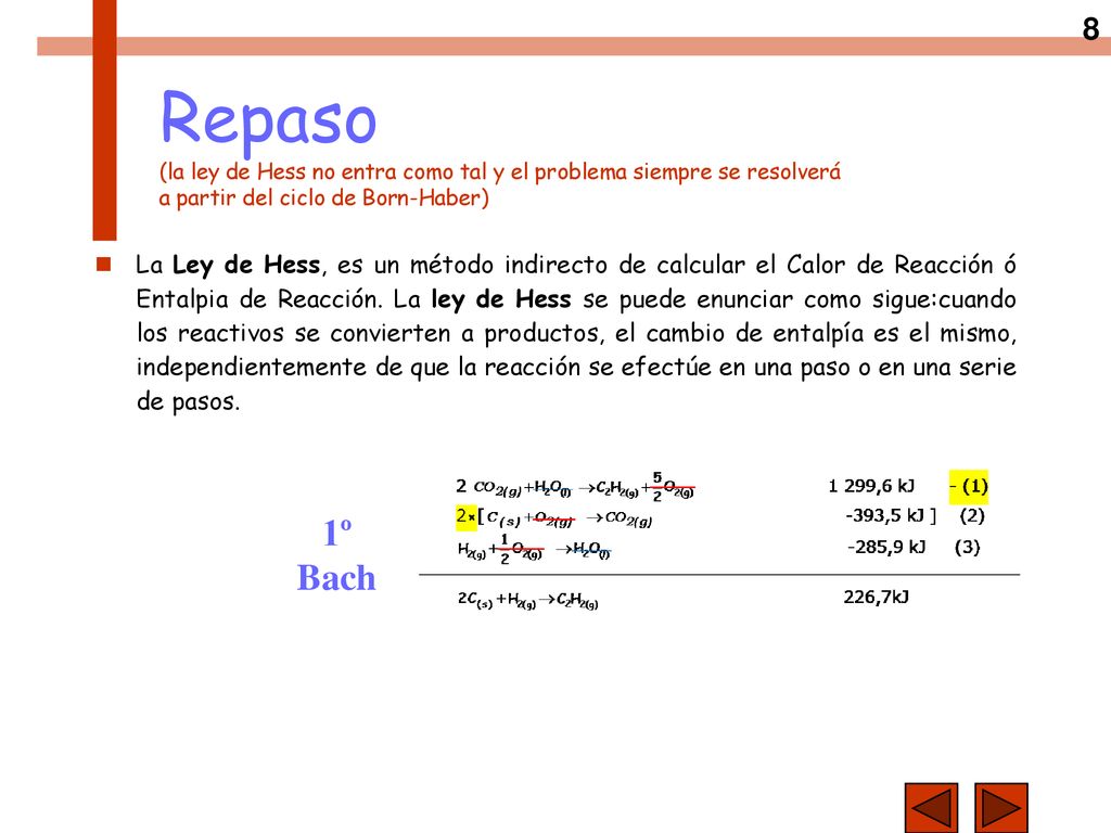 Repaso (la ley de Hess no entra como tal y el problema siempre se resolverá a partir del ciclo de Born-Haber)