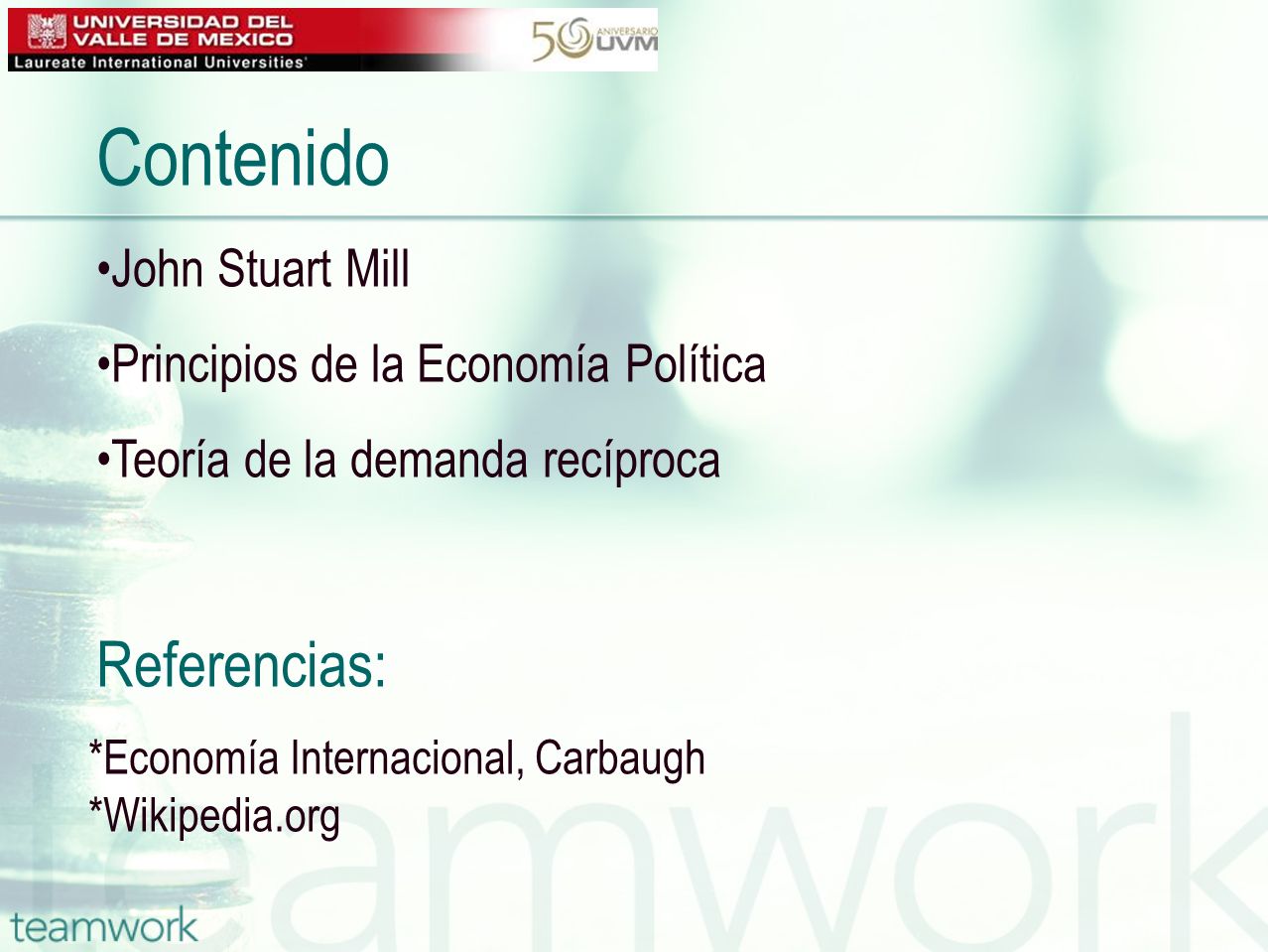 Contenido Referencias: John Stuart Mill