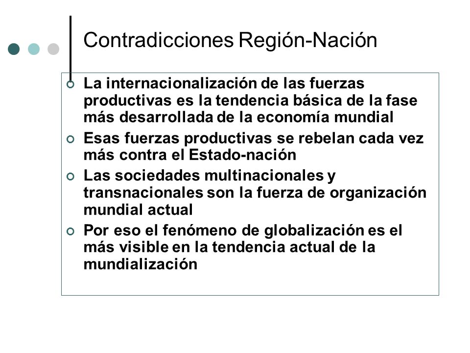 Contradicciones Región-Nación