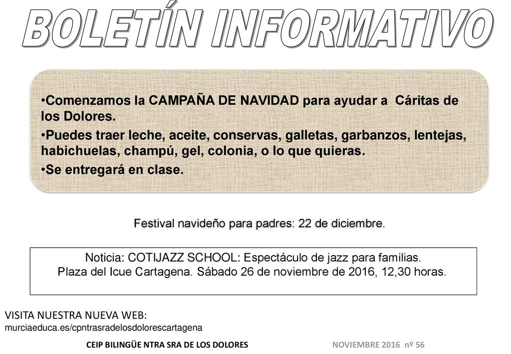 CEIP BILINGÜE NTRA SRA DE LOS DOLORES NOVIEMBRE 2016 nº 56