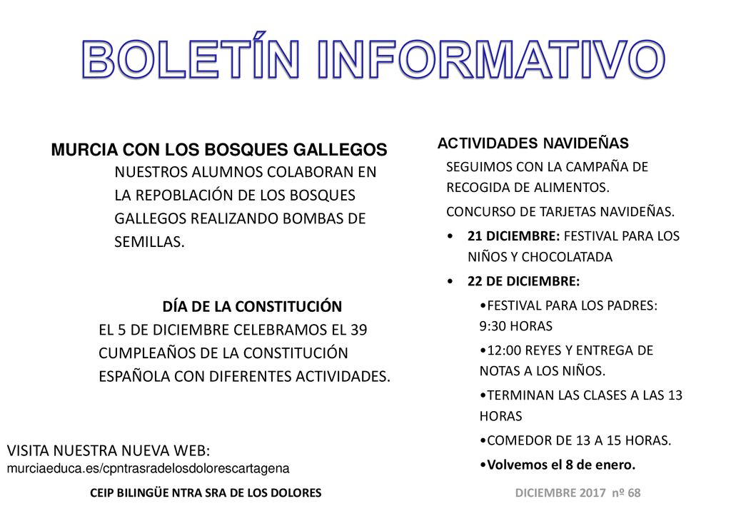 CEIP BILINGÜE NTRA SRA DE LOS DOLORES DICIEMBRE 2017 nº 68
