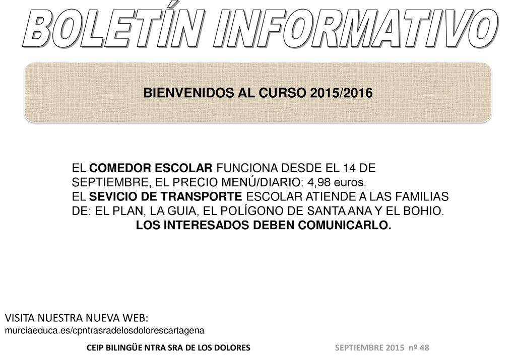 CEIP BILINGÜE NTRA SRA DE LOS DOLORES SEPTIEMBRE 2015 nº 48