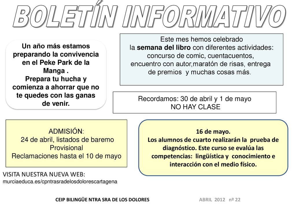 CEIP BILINGÜE NTRA SRA DE LOS DOLORES ABRIL 2012 nº 22