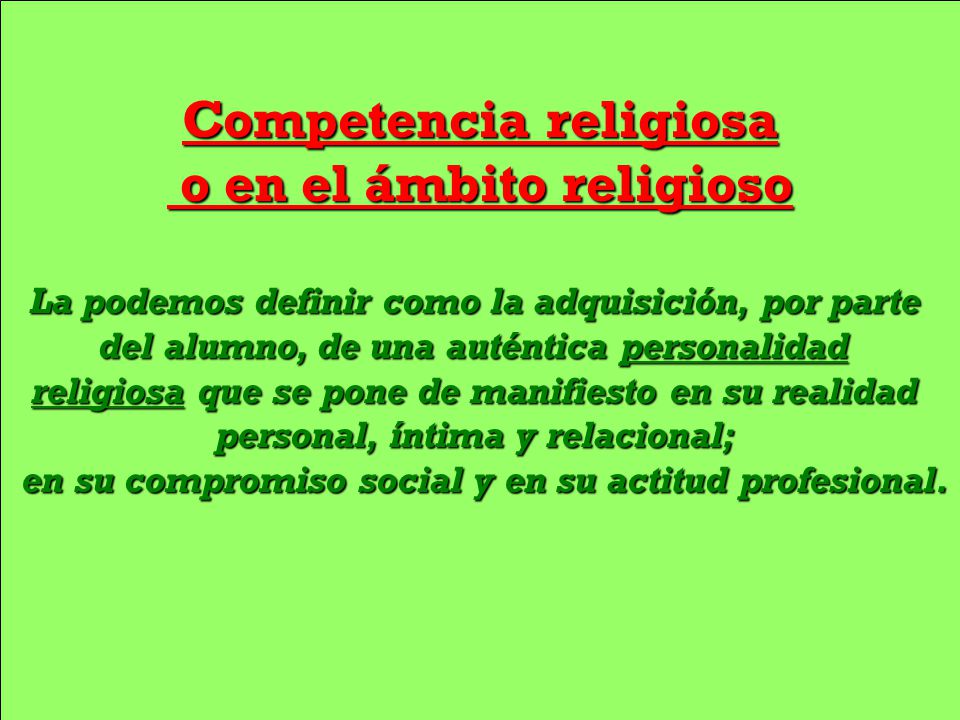 Competencia religiosa o en el ámbito religioso