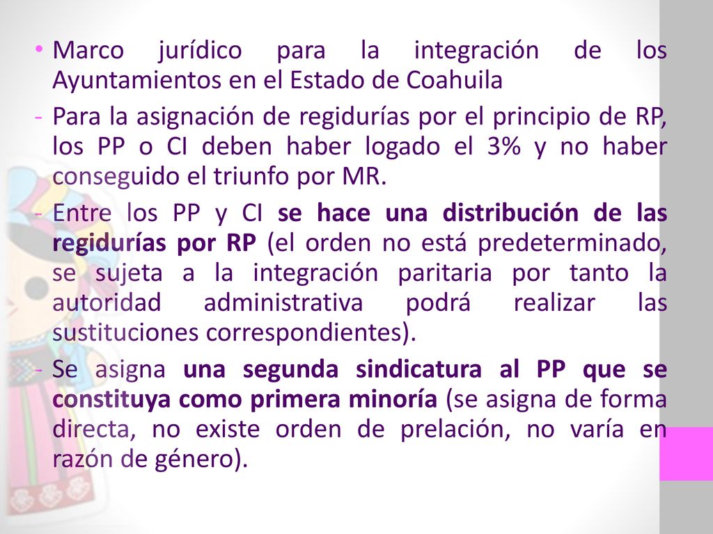 Marco jurídico para la integración de los Ayuntamientos en el Estado de Coahuila