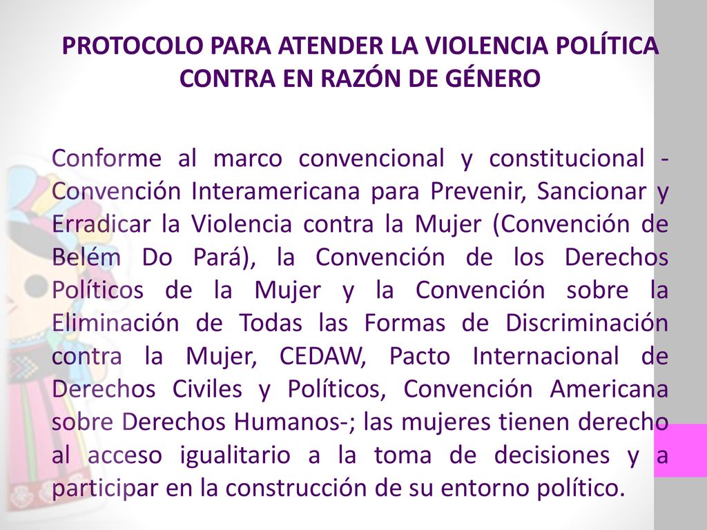 PROTOCOLO PARA ATENDER LA VIOLENCIA POLÍTICA CONTRA EN RAZÓN DE GÉNERO