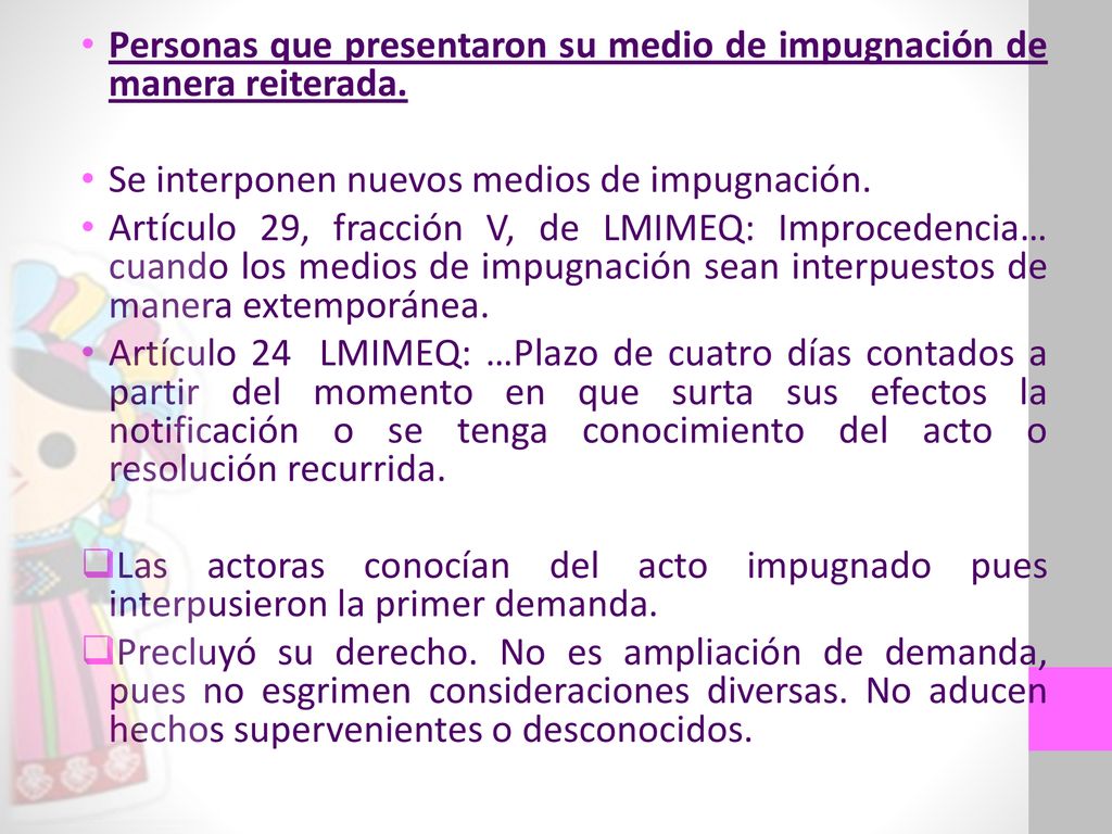 Personas que presentaron su medio de impugnación de manera reiterada.