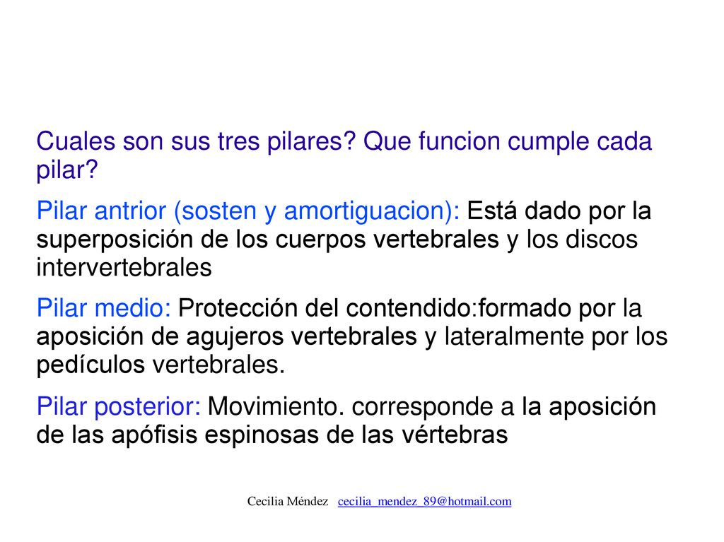 Cuales son sus tres pilares Que funcion cumple cada pilar