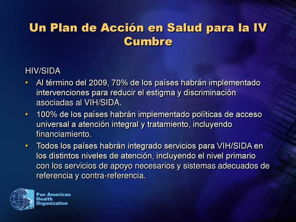 Un Plan de Acción en Salud para la IV Cumbre