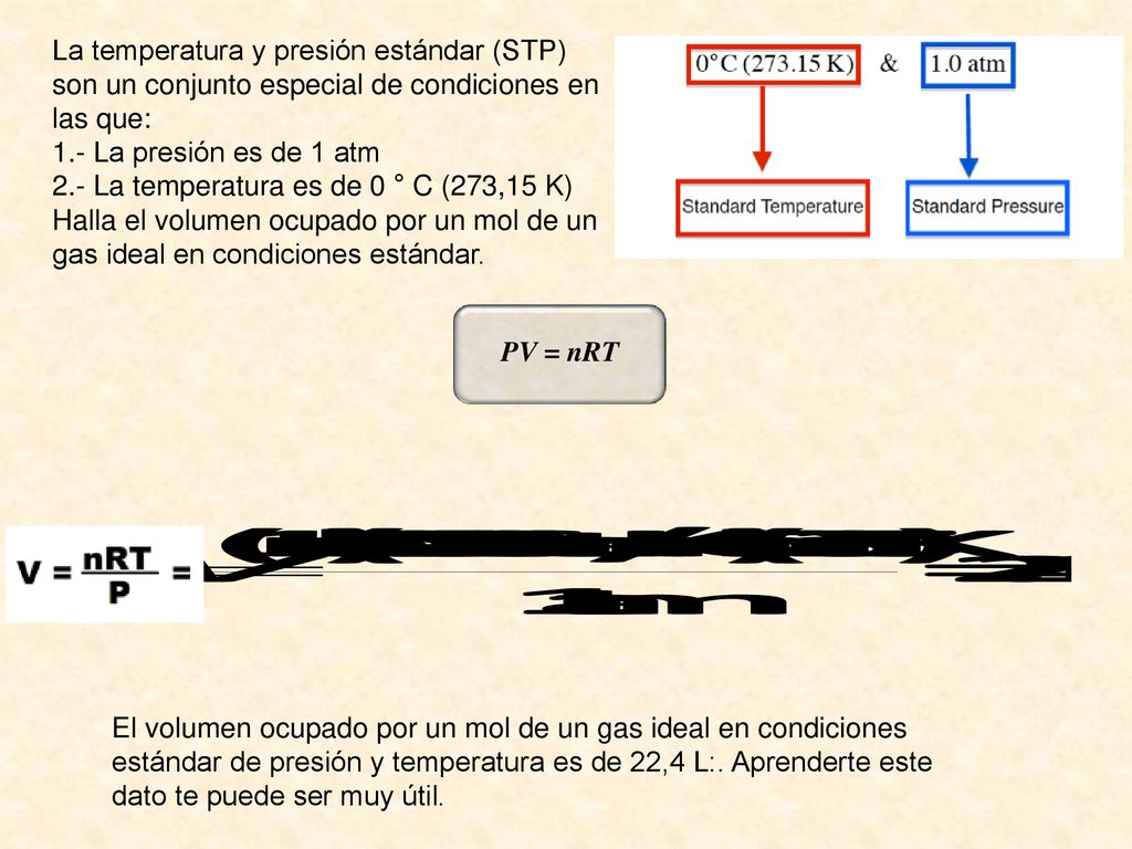 La temperatura y presión estándar (STP) son un conjunto especial de condiciones en las que: