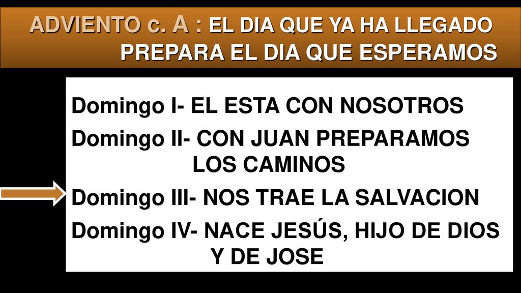 ADVIENTO c. A : EL DIA QUE YA HA LLEGADO PREPARA EL DIA QUE ESPERAMOS