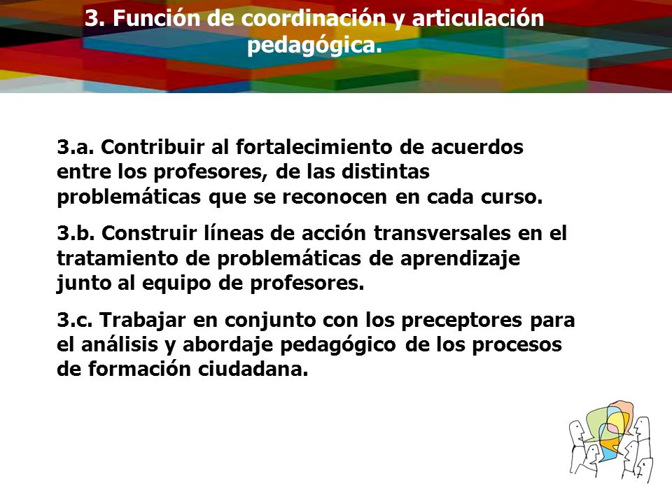 3. Función de coordinación y articulación pedagógica.