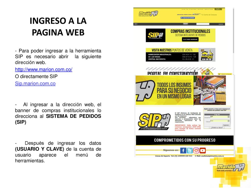 INGRESO A LA PAGINA WEB - Para poder ingresar a la herramienta SIP es necesario abrir la siguiente dirección web.