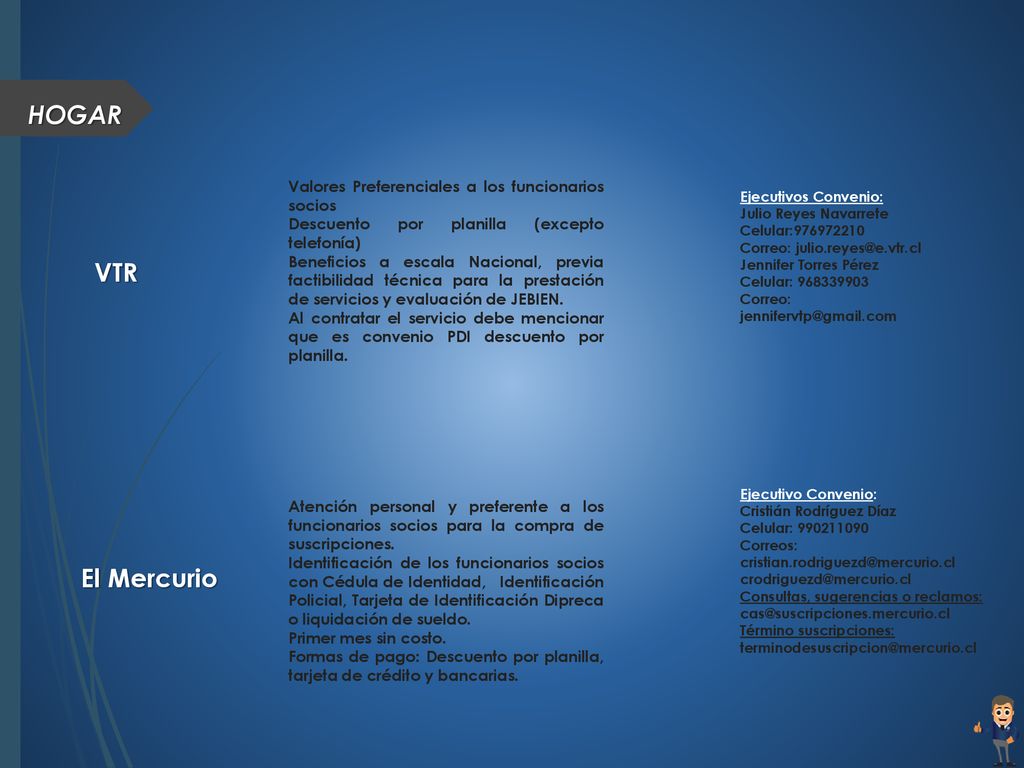 HOGAR VTR El Mercurio Valores Preferenciales a los funcionarios socios