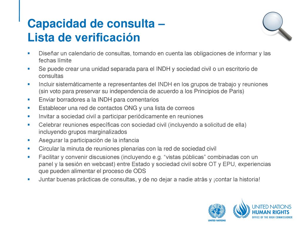 Capacidad de consulta – Lista de verificación